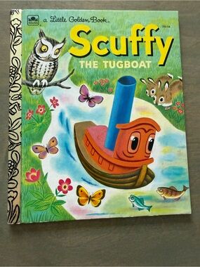 Little Golden Book: Scuffy the Tugboat - Colorful Kids Learning Toy Book vintage